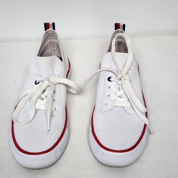 Tommy Hilfiger TW Gessie Size 6 Women's Shoe White Fabric Laceup Low top Boat - Picture 12 of 15
